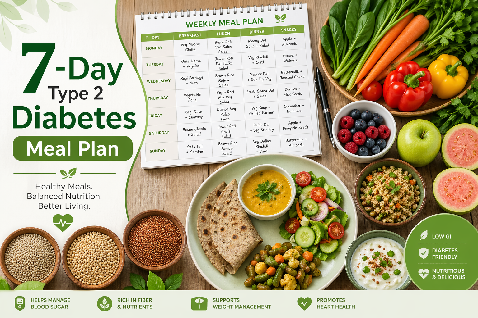 Seven-Day Type 2 Diabetes Meal Plan
