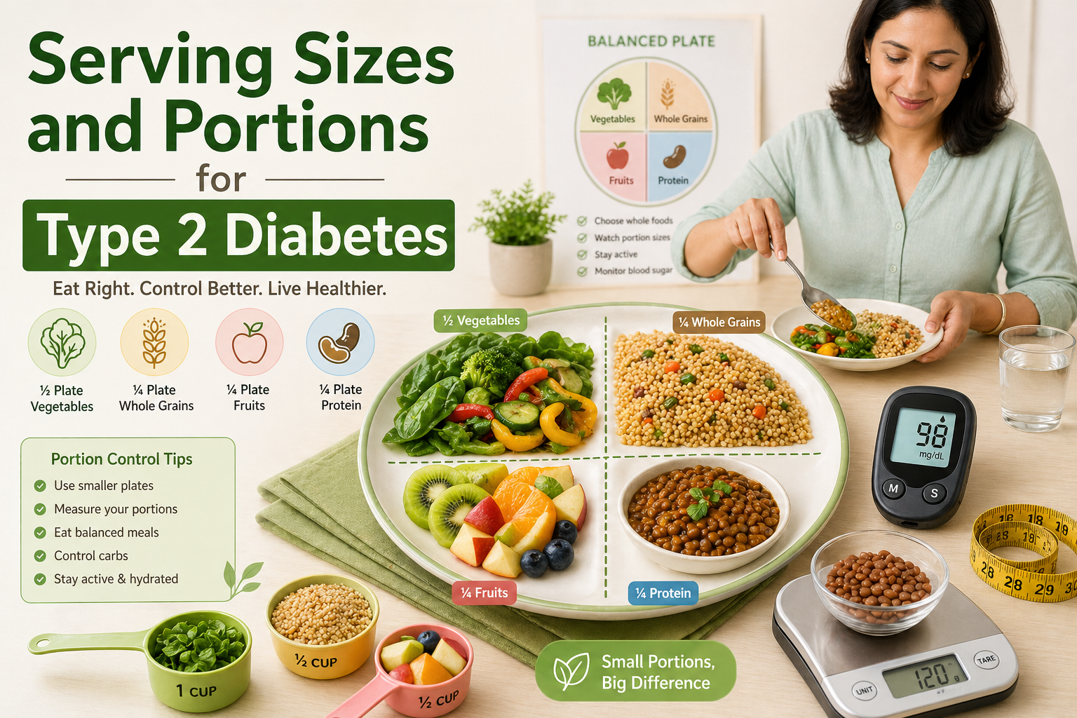 Serving Sizes and Portions for Type 2 Diabetes