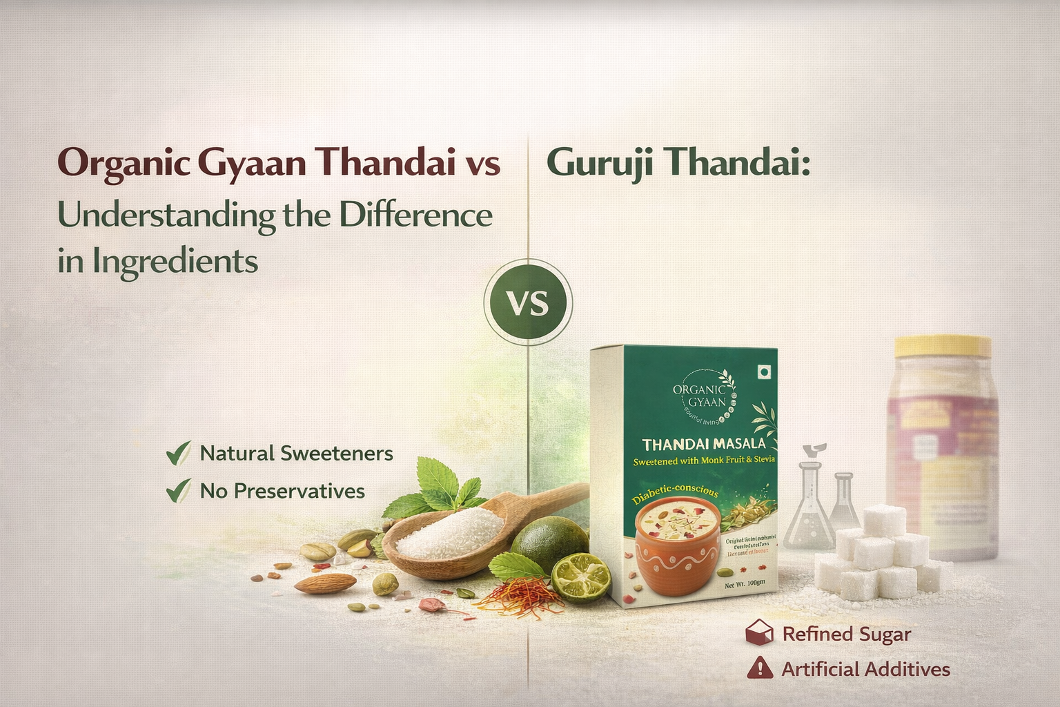 Organic Gyaan Thandai vs Other Market Thandai: Understanding the Difference in Ingredients