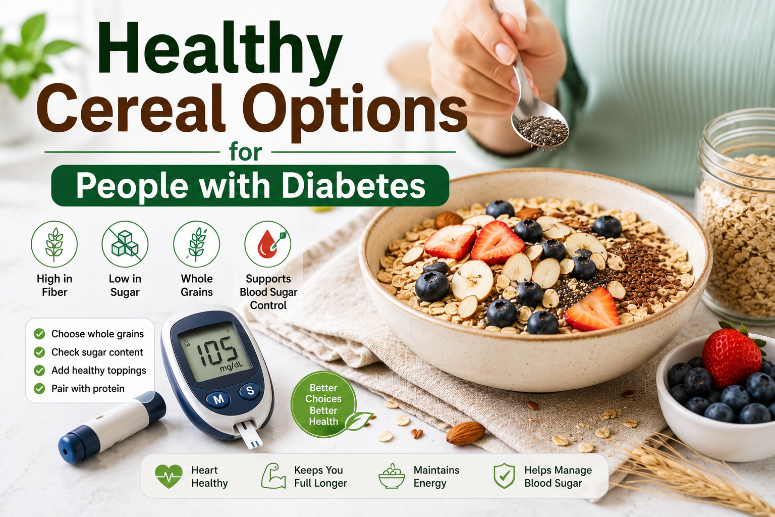 Healthy Cereal Options for People with Diabetes - What to Eat, Avoid, & What Actually Works