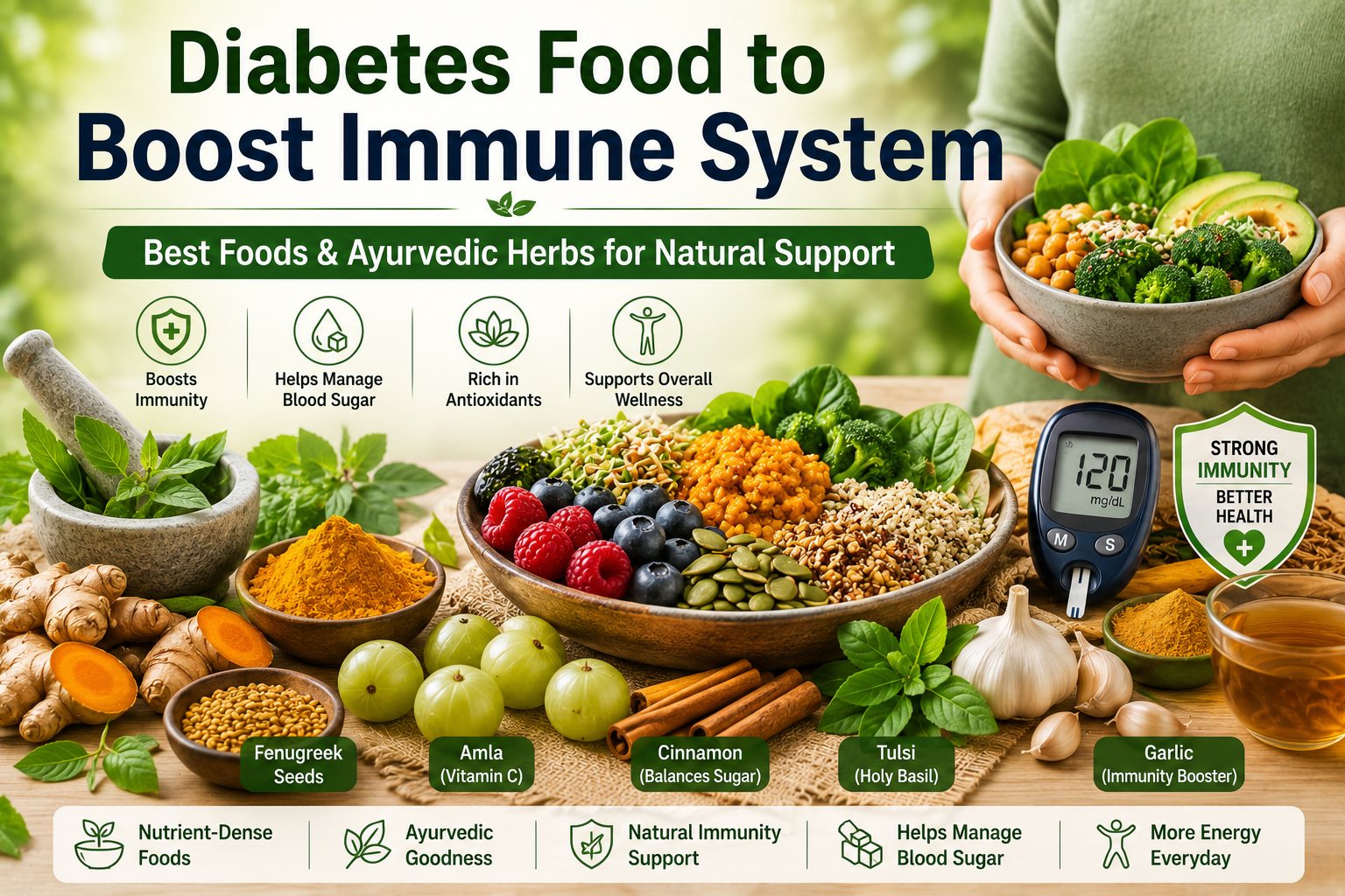 Diabetes Food to Boost Immune System: Best Foods & Ayurvedic Herbs
