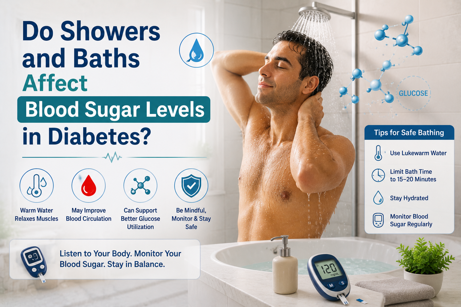 Do Showers and Baths Affect Blood Sugar Levels in Diabetes?