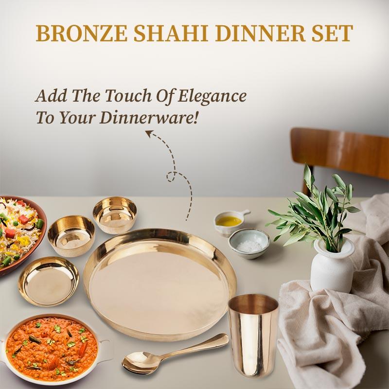 Bronze Shahi Dinner Set 12" Fine Finish