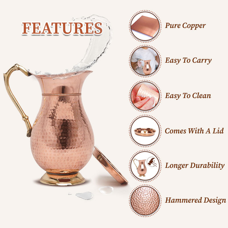 Copper jug features