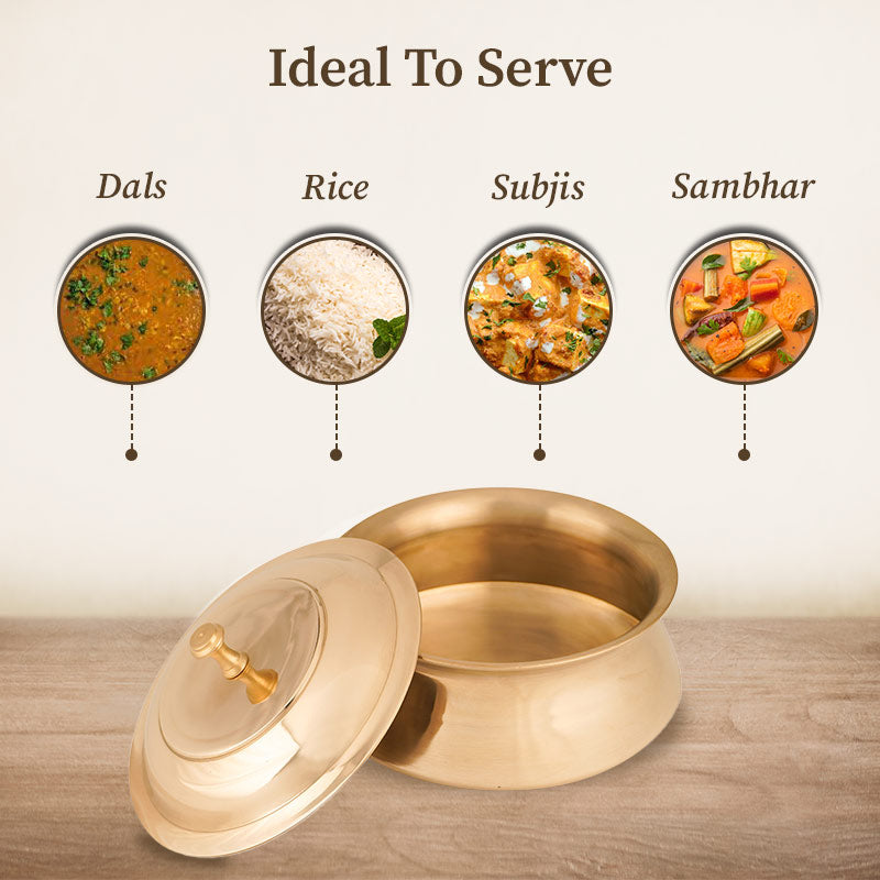 Food to serve through bronze handi
