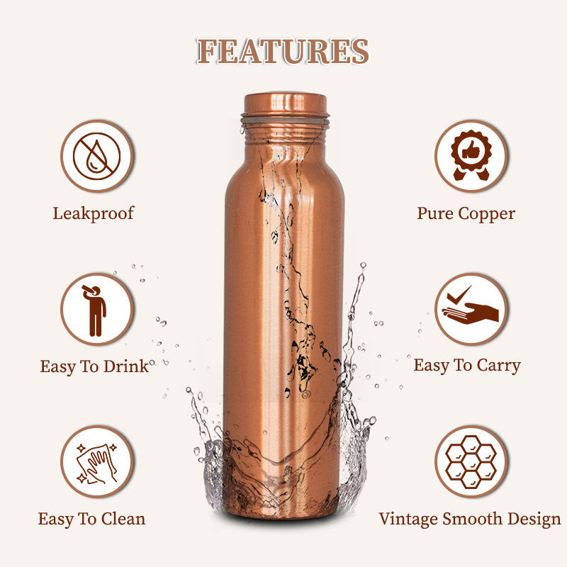 Copper water bottle features