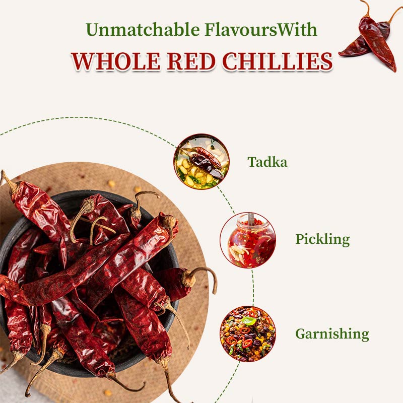 Whole red chillies flavours