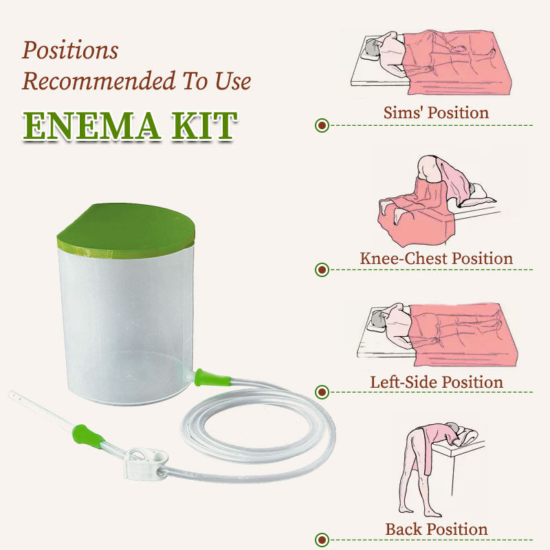 Position to use enema kit