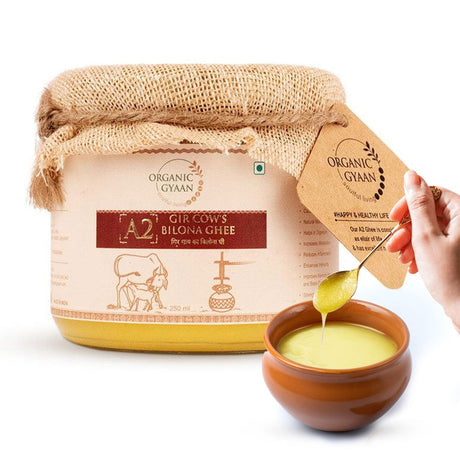 A2 Gir Cow's Bilona Ghee - 250ml - Organic Gyaan