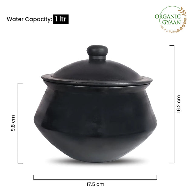 Black Cooking Mud Pot with Lid