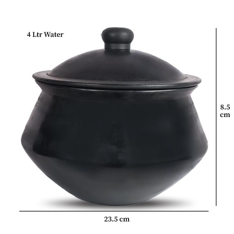 Organic black cooking mud pot with lid 