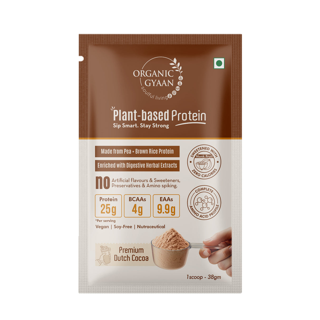 Plant Protein | Premium Dutch Cocoa – 38 g Single-Serve Sachet (25 g Protein)