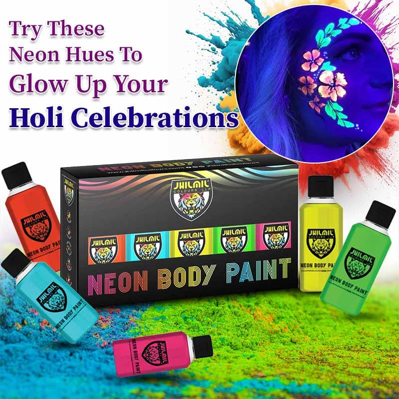 Glow up holi celebrations with neon body paint 
