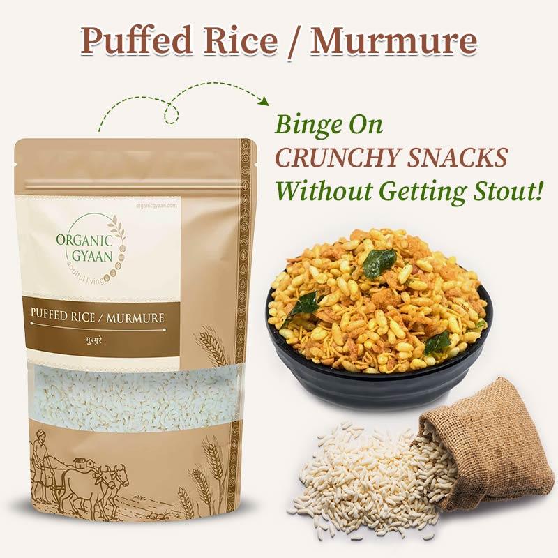 Organic puffed rice murmure