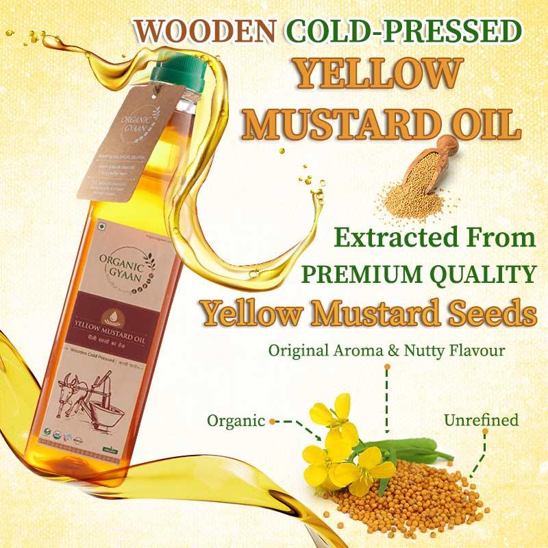 Yellow Mustard Oil - Wooden Cold Pressed - Organic Gyaan