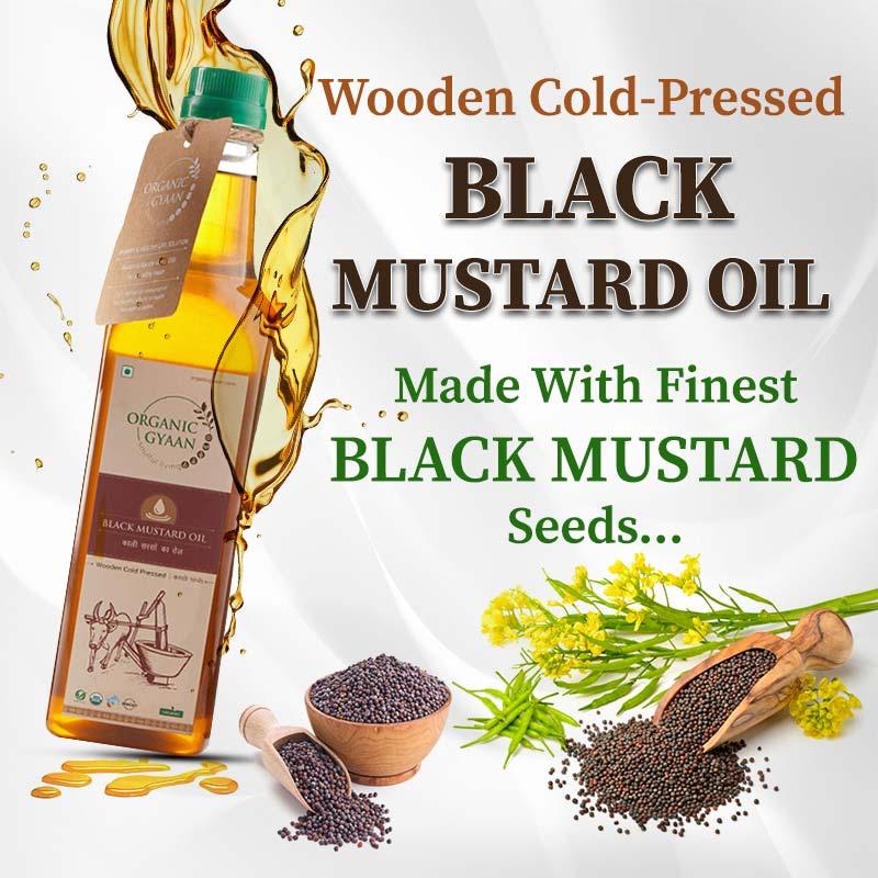 Sarso Oil / Black Mustard Oil - Wooden Cold Pressed - Organic Gyaan