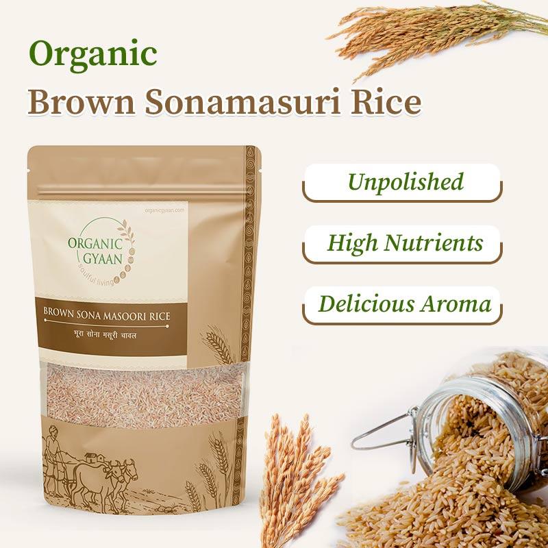 Organic brown sonamasuri rice