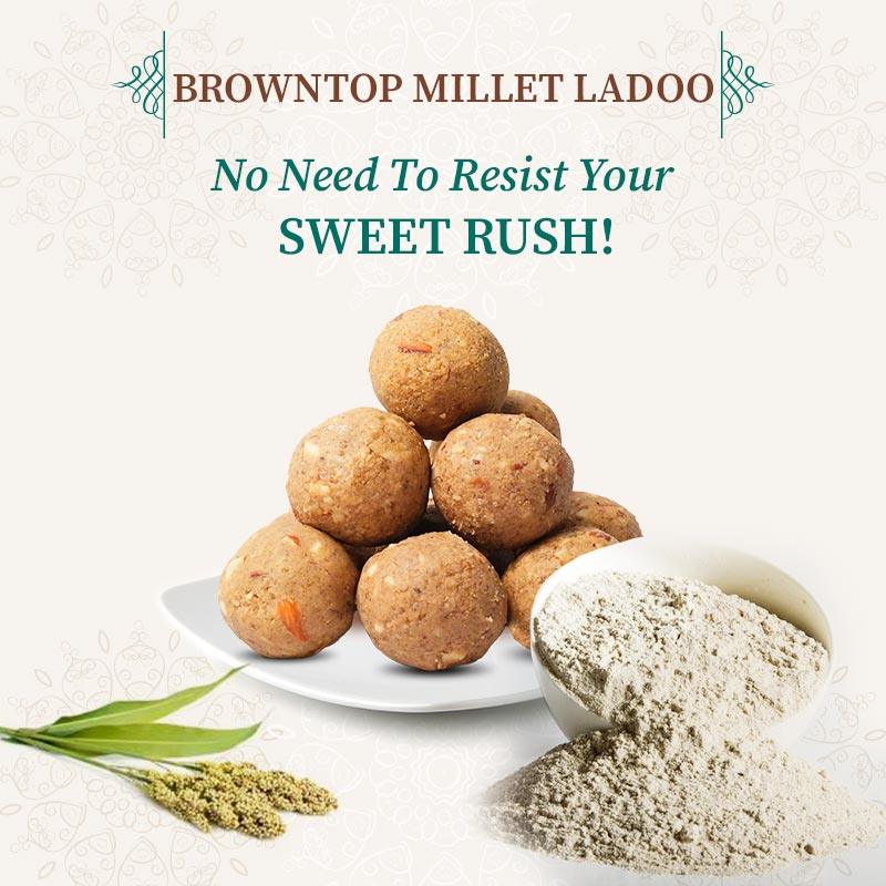 sweet rush brown top millet laddu 