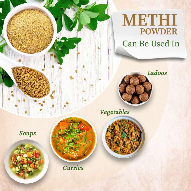 Methi powder used in dishes