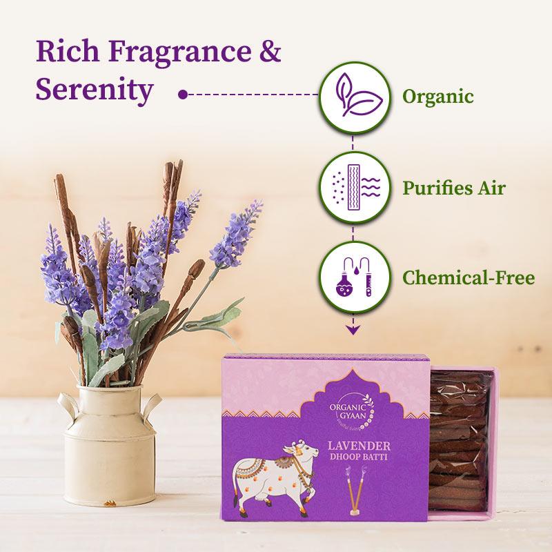 Rich fragrance with lavender dhoop batti 