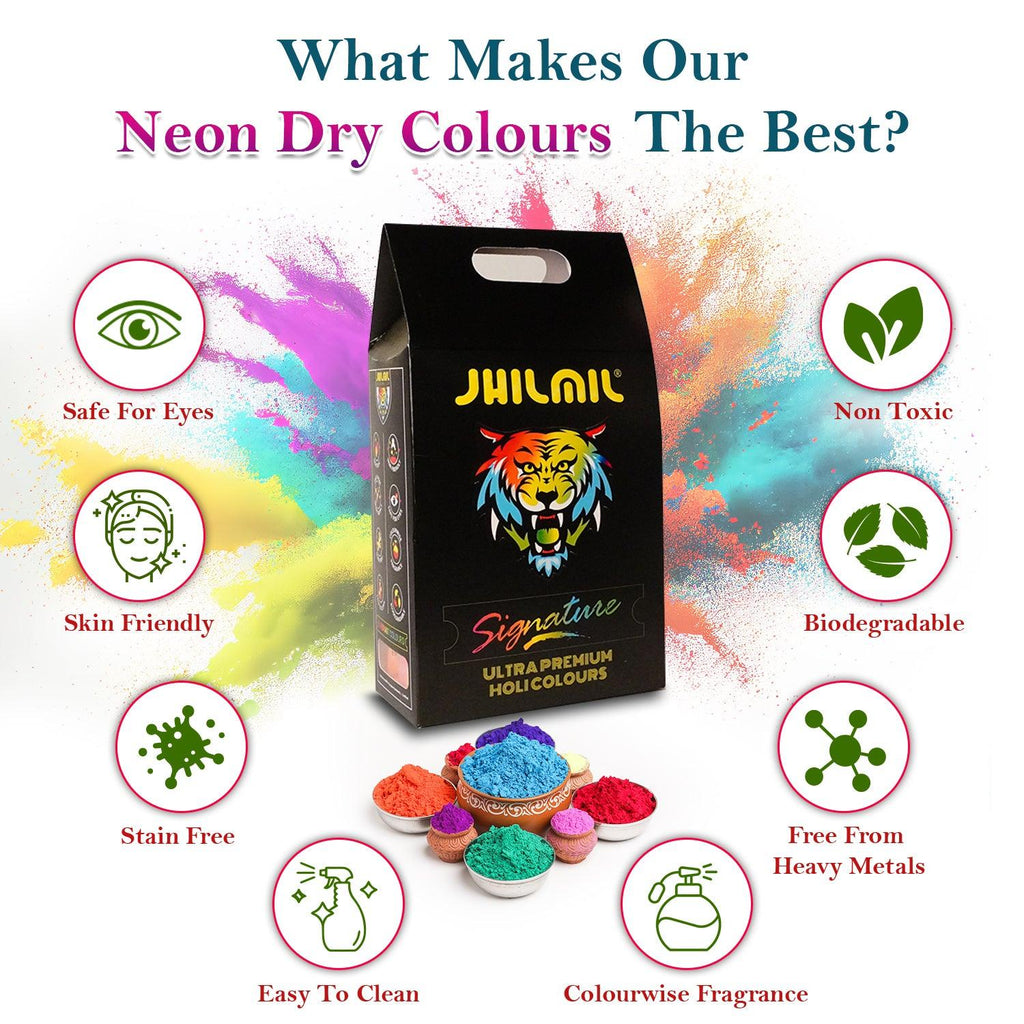 Neon dry holi colours by organic gyaan