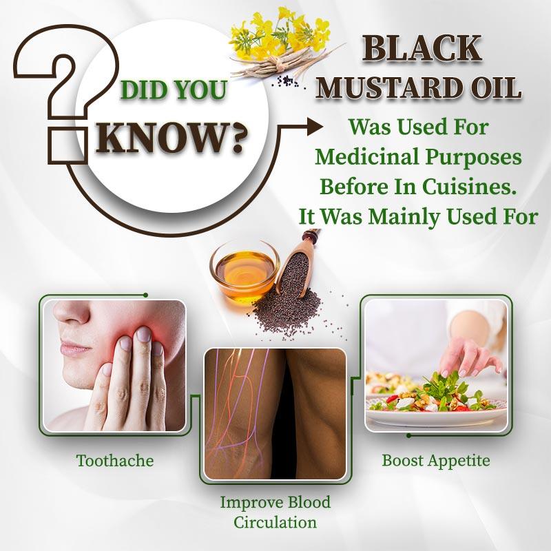  Black mustard oil used for medicinal purposes