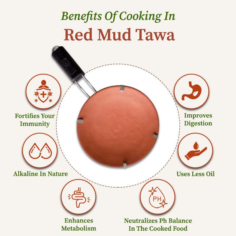 Benefits of Red mud tawa with handle