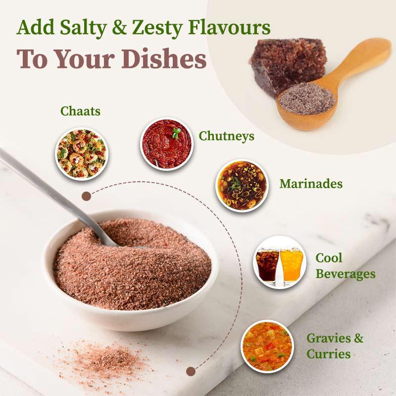 Add salty and zesty flavours through black salt