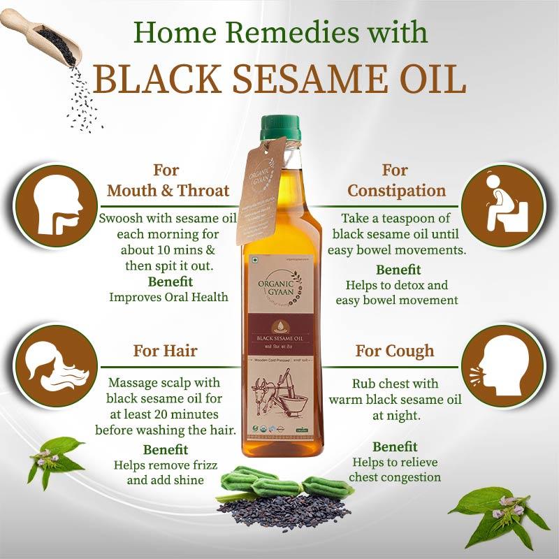 Home remedies of black sesame oil
