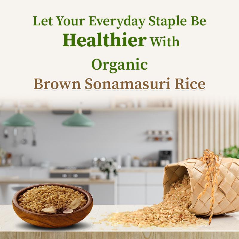 Healthier brown sonamasuri rice 
