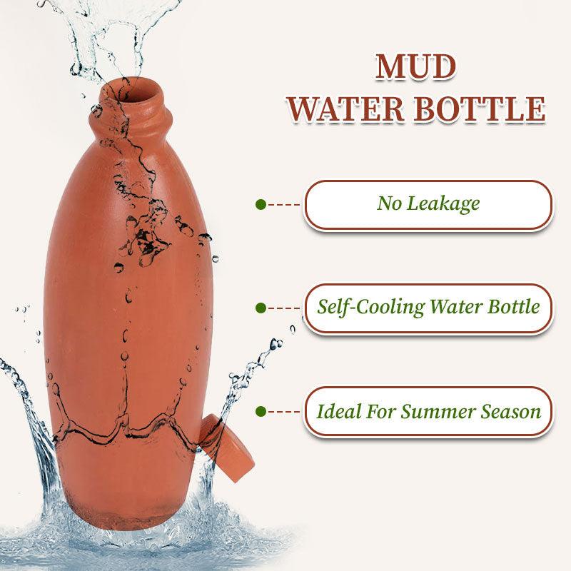 Mud Water Bottle - Clay Bottle - Organic Gyaan