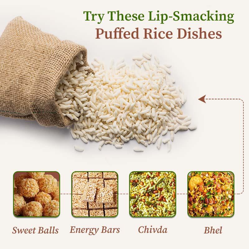 Puffed rice dishes