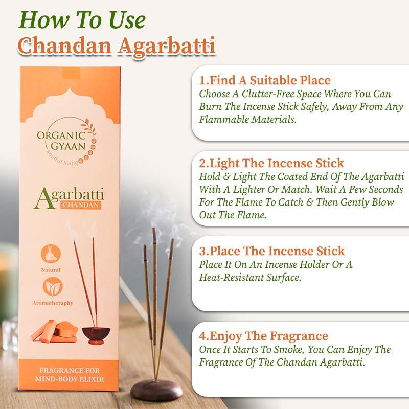 How to use chandan agarbatti 