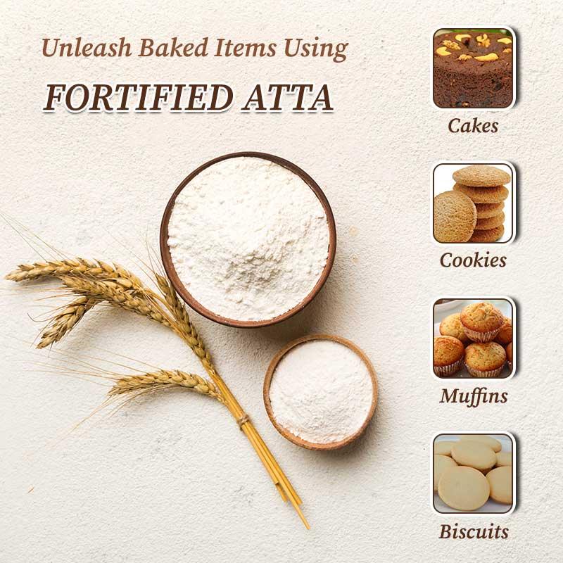 Baked items using fortified wheat flour 