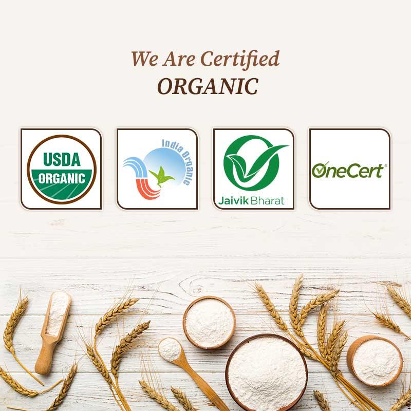 Certified organic wheat flour