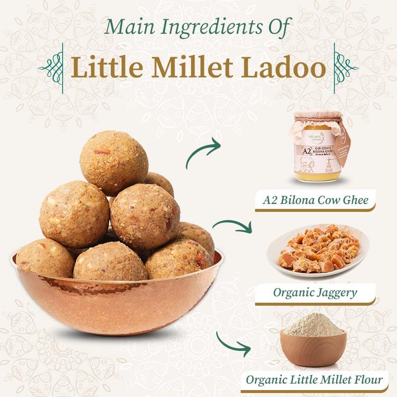 Ingredients of little millet ladoo 