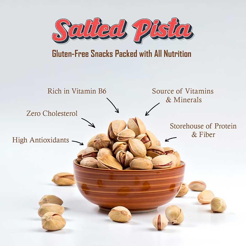 Nutrition in salted pista 