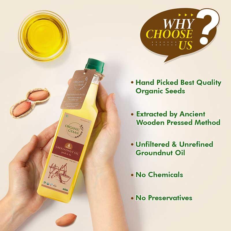 Groundnut Oil – Wooden Cold Pressed | Original Sing Tel – Organic Gyaan