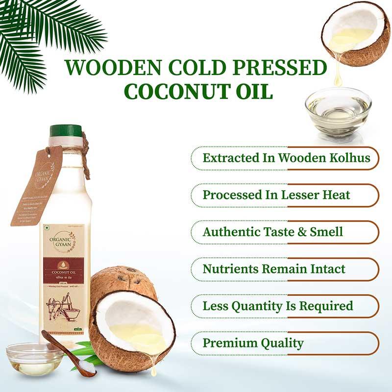 Wooden cold pressed coconut oil