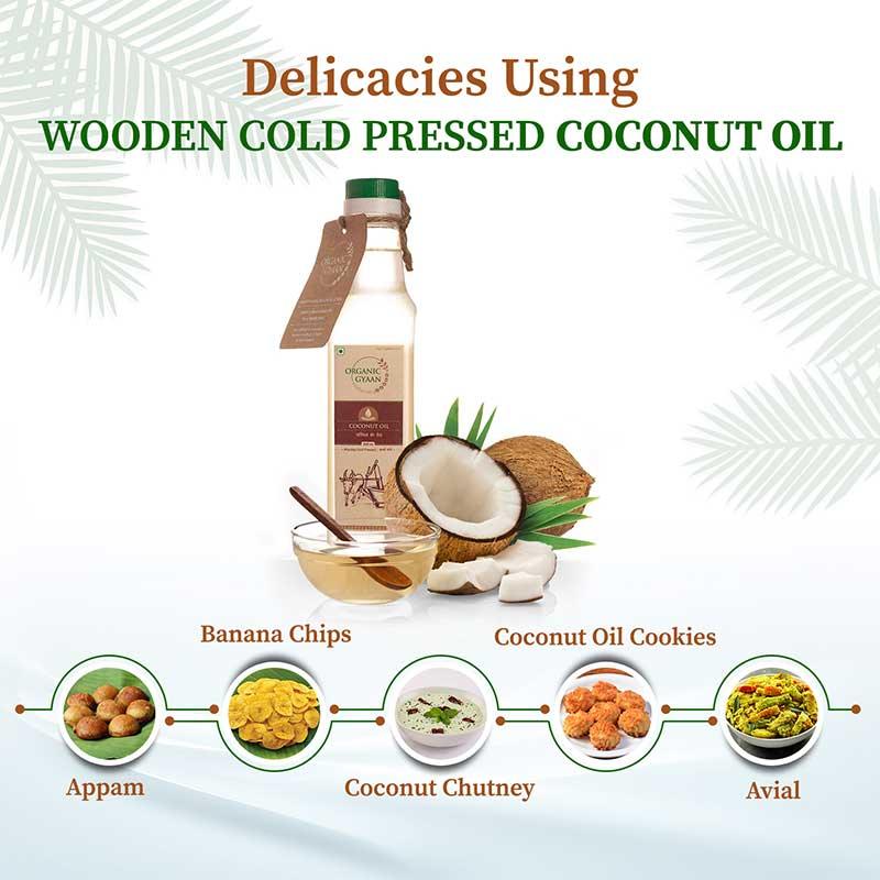 Delicacies using cold pressed coconut oil