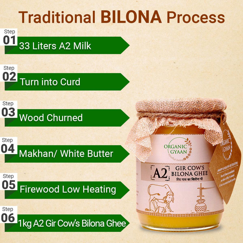 A2 gir cow's bilona ghee traditional process