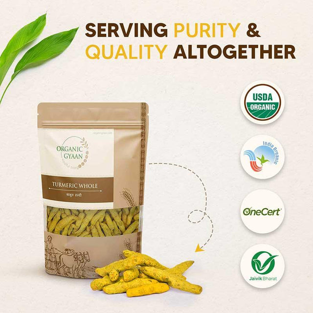 organic and pure whole turmeric 